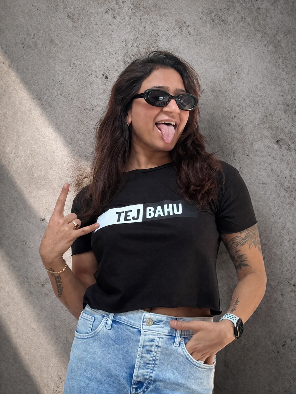 Tej Bahu Women's Crop Graphic Tee