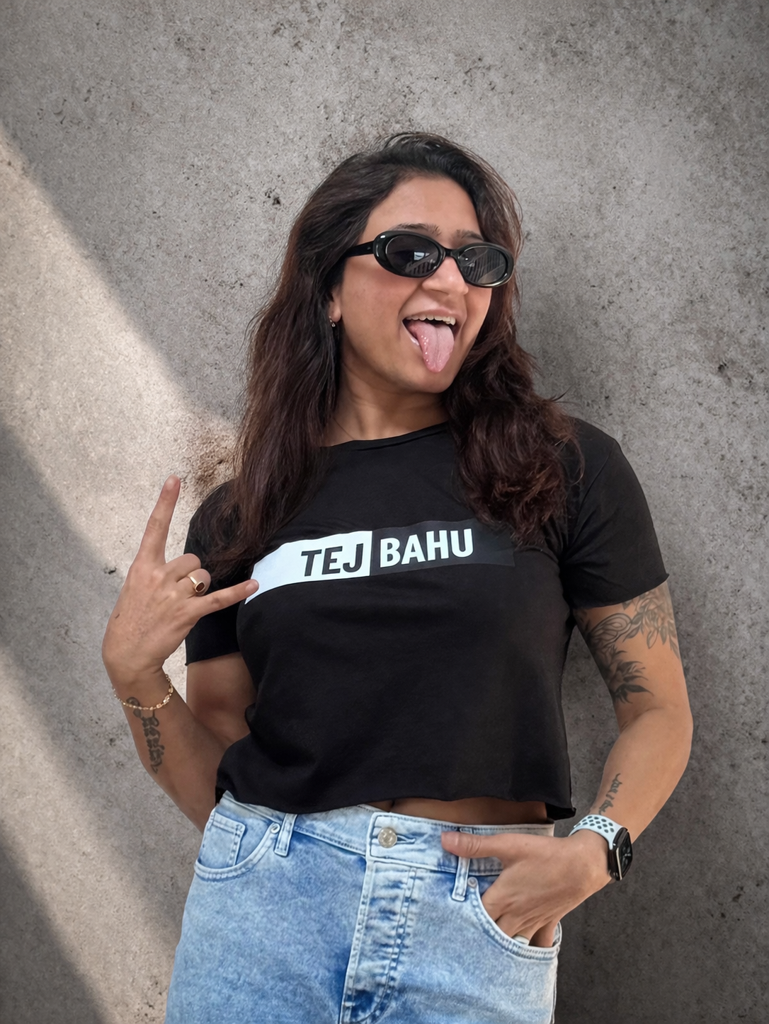 Tej Bahu Women's Crop Graphic Tee