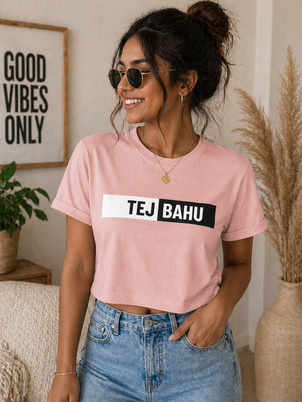 Tej Bahu Women's Crop Graphic Tee