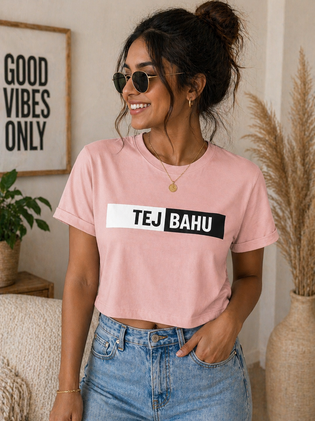 Tej Bahu Women's Crop Graphic Tee