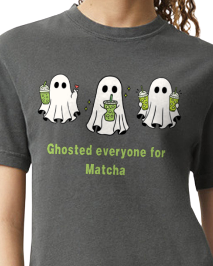 Matcha and Ghosting - Heavyweight Boxy Tee