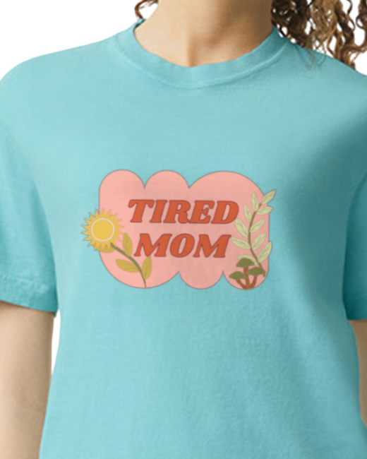 Tired Mom graphic Tee - Heavyweight boxy tee