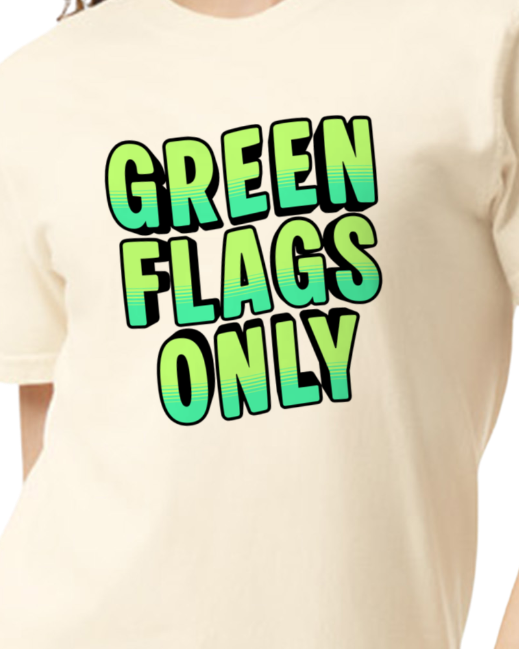 Green Flags Only - Unisex Heavyweight 100% Cotton Tee