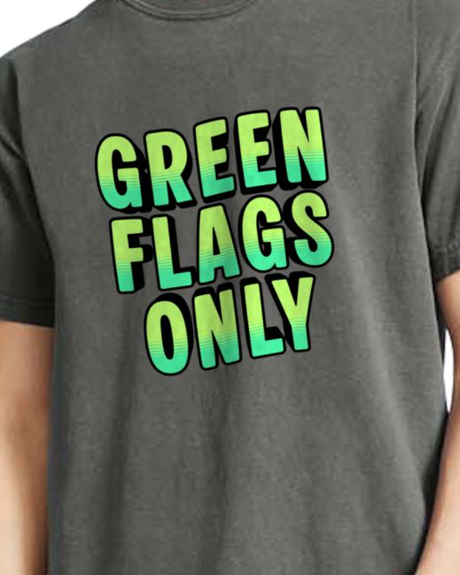 Green Flags Only - Unisex Heavyweight 100% Cotton Tee