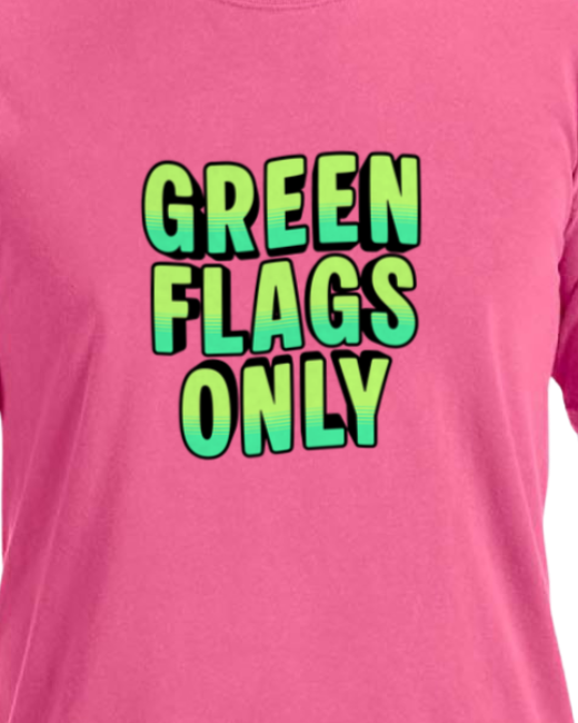 Green Flags Only - Unisex Heavyweight 100% Cotton Tee