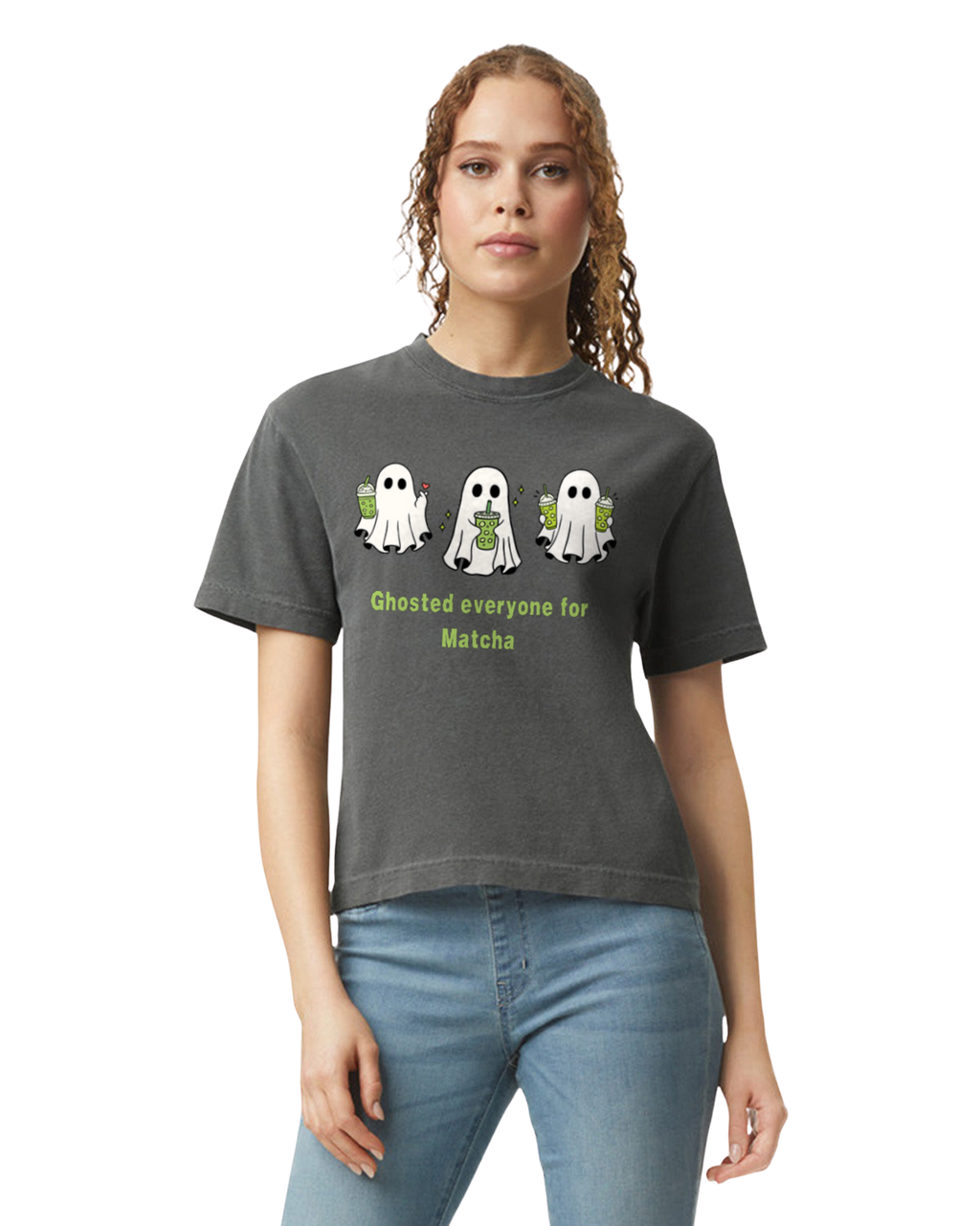 Matcha and Ghosting - Heavyweight Boxy Tee