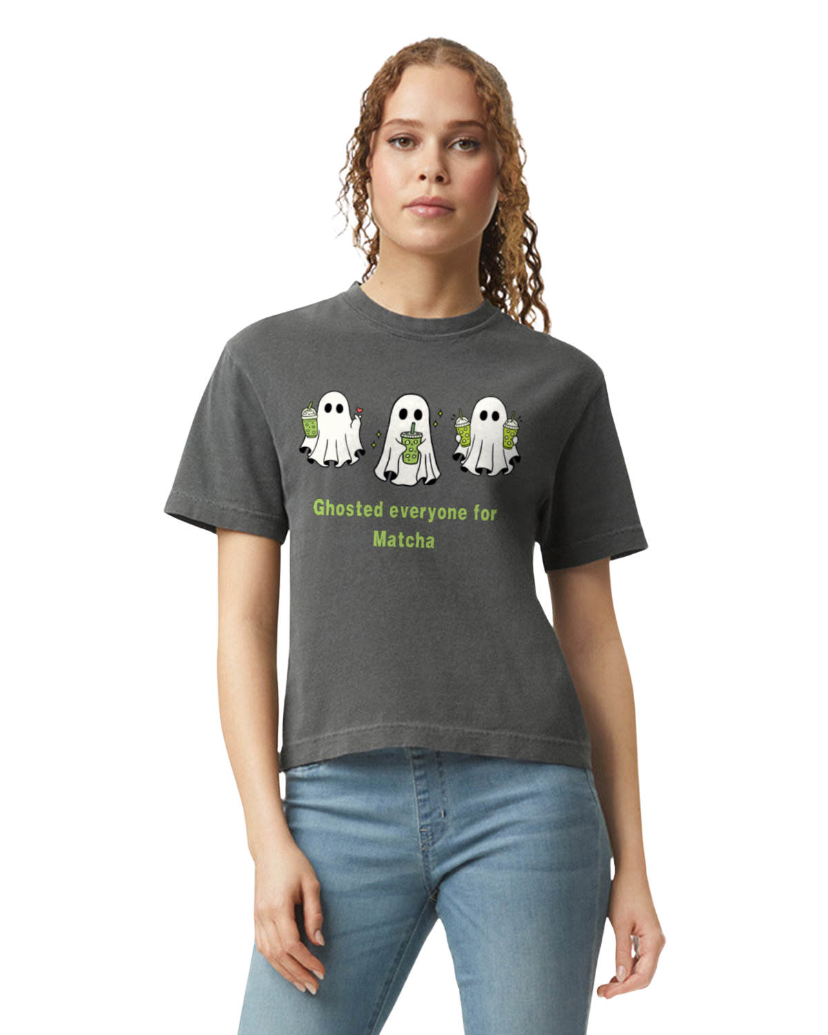 Matcha and Ghosting - Heavyweight Boxy Tee