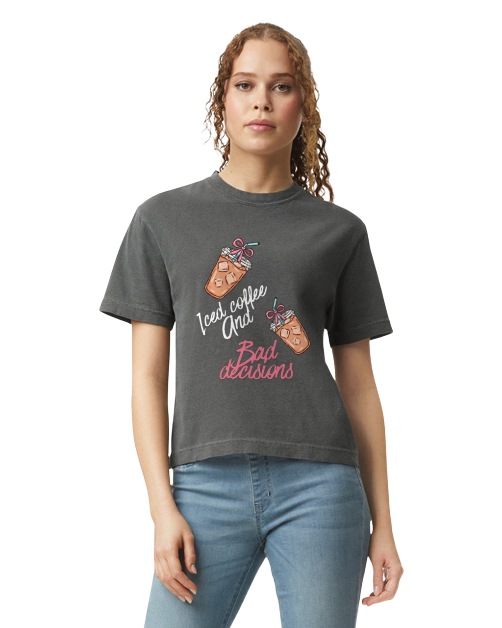 Iced Coffee and Bad Decisions - Heavyweight women's Boxy Tee