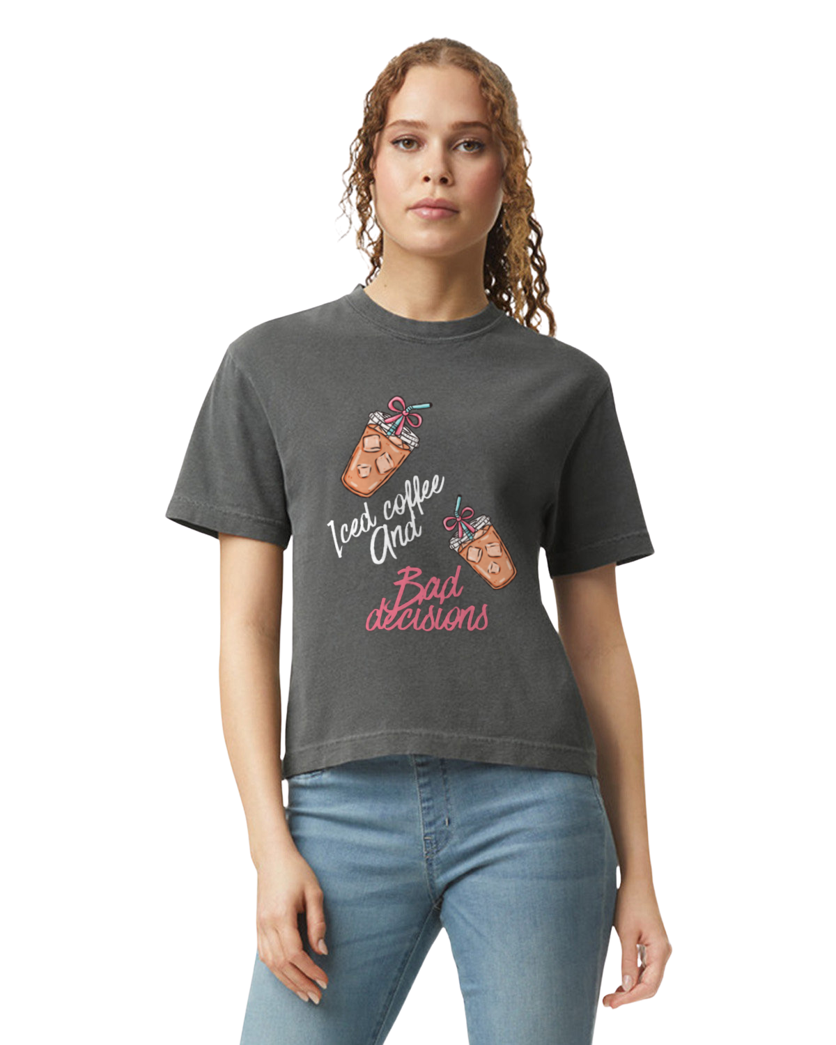 Iced Coffee and Bad Decisions - Heavyweight women's Boxy Tee