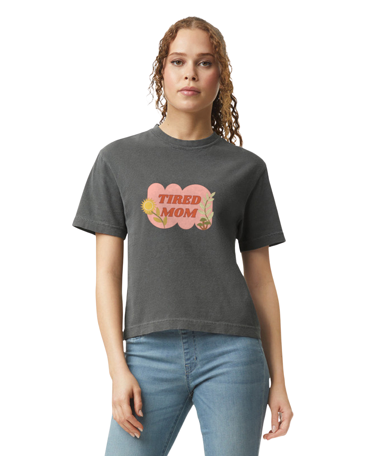 Tired Mom graphic Tee - Heavyweight boxy tee