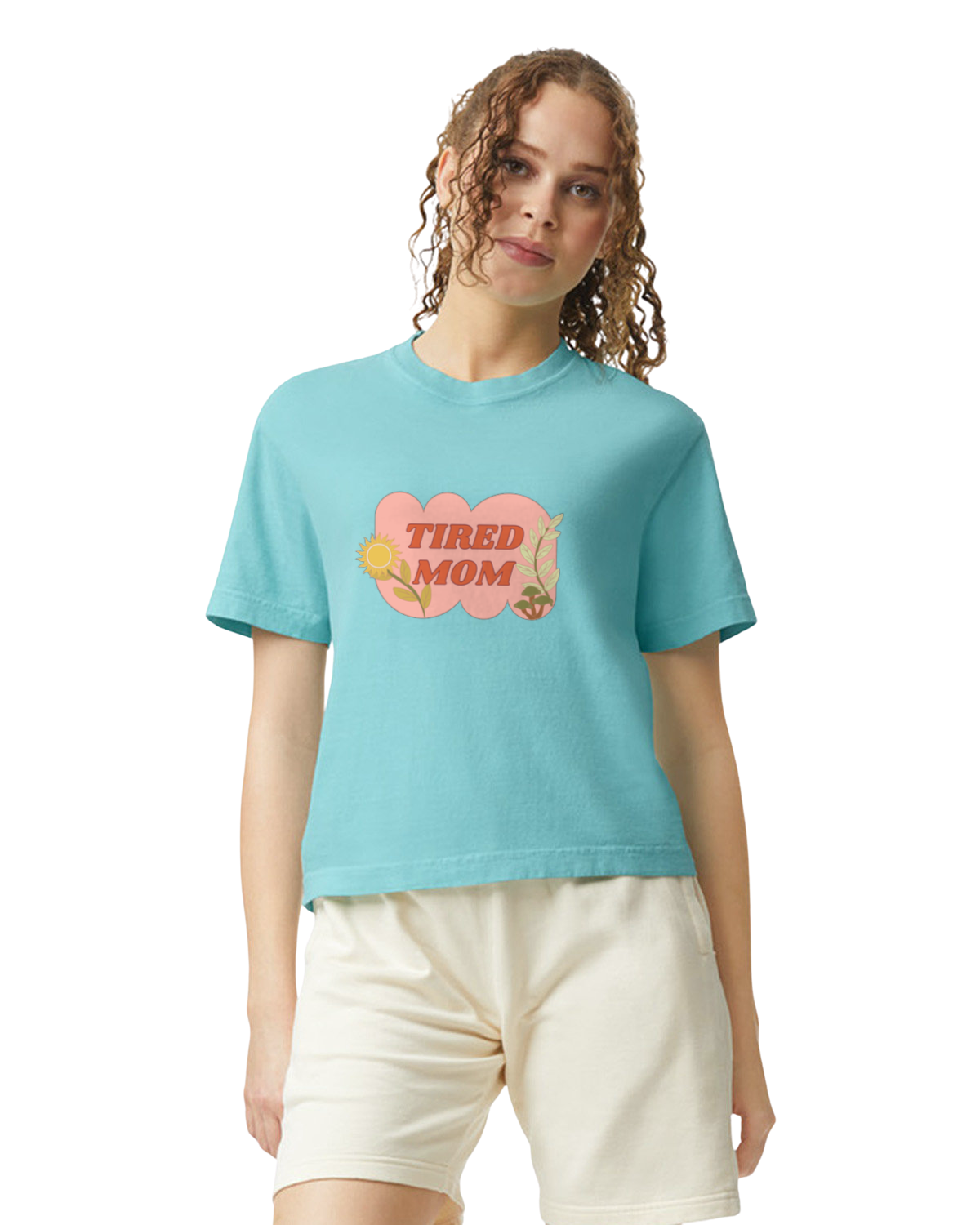 Tired Mom graphic Tee - Heavyweight boxy tee