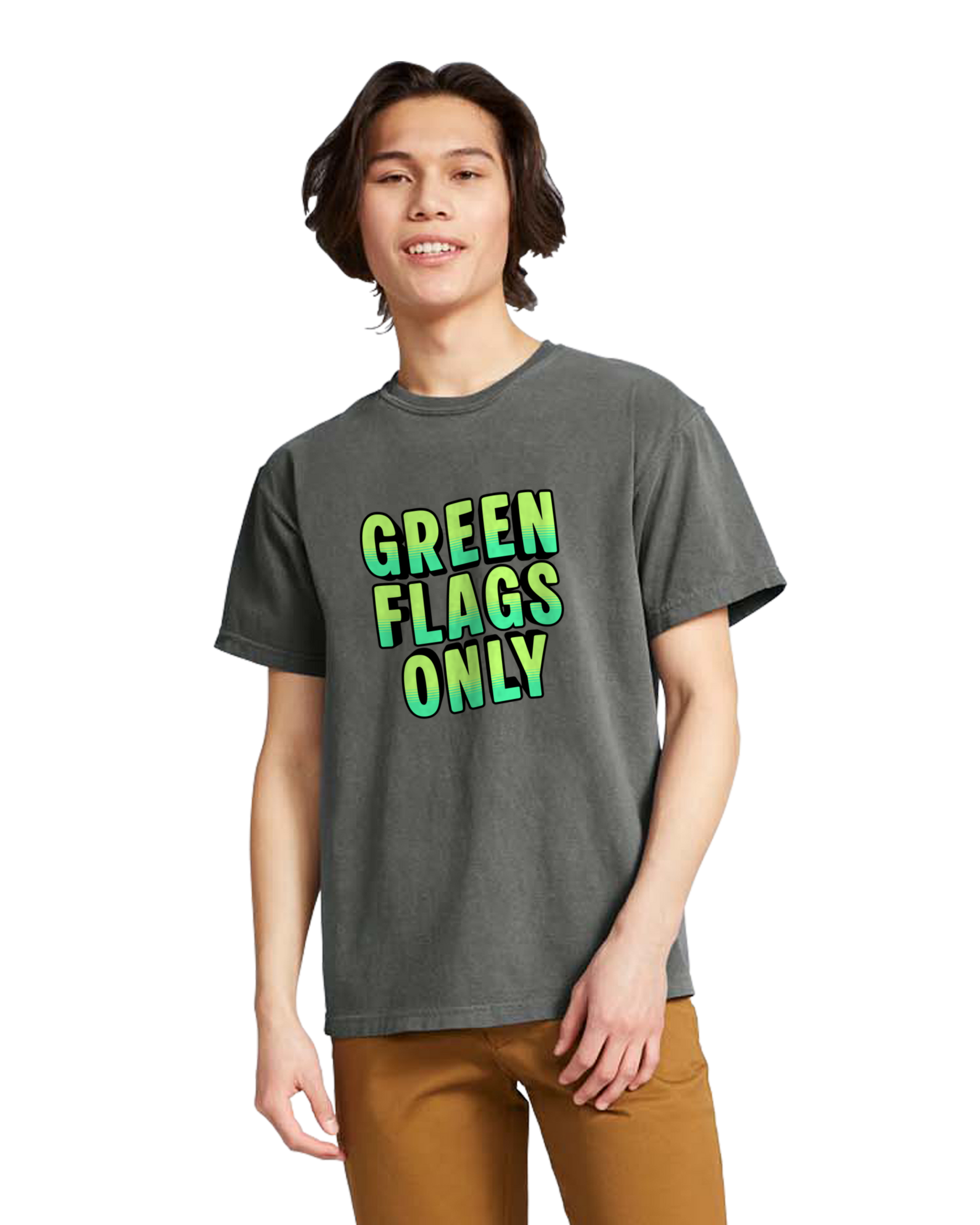 Green Flags Only - Unisex Heavyweight 100% Cotton Tee